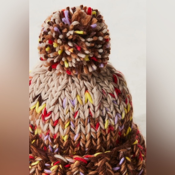 Free People Tide Knit Pom Beanie | NWT | Mocha - Picture 4 of 8